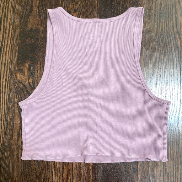NWOT: BDG Lavender Button-Up Crop Top - Picture 2 of 3
